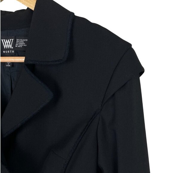 W BY WORTH BLACK WOOL STITCH DETAIL JACKET - Picture 3 of 9